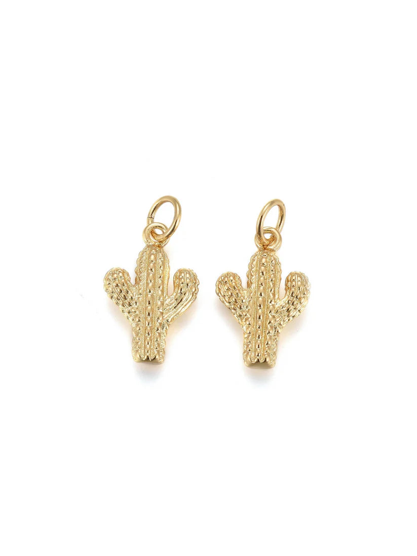 Charm- Gold Cactus