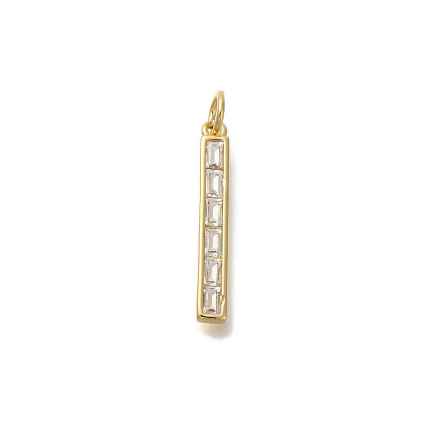 Charm- Gold Crystal Bar