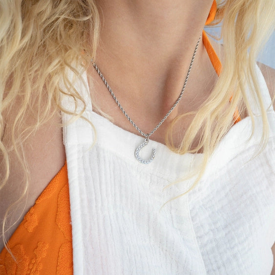 Charm- 18K Pearl Beaded Horseshoe