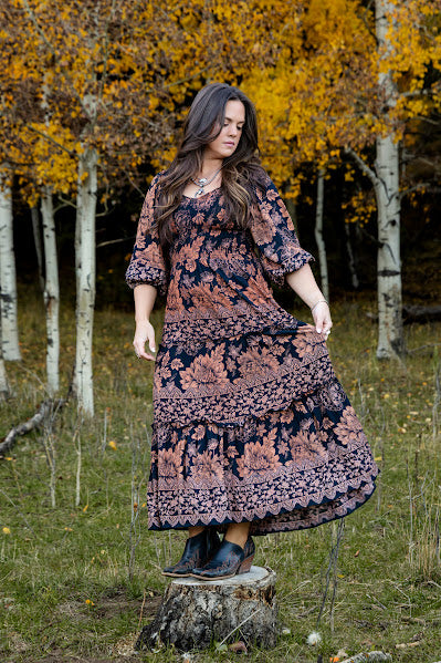 Black Floral Maxi Dress