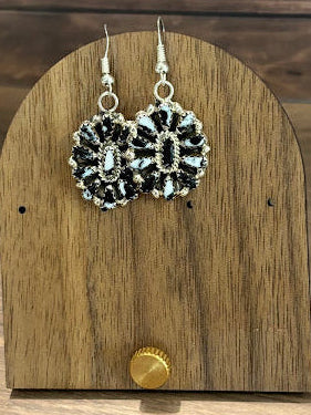 Elton James Black & White Sterling Earrings