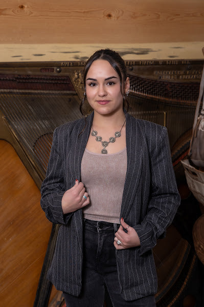 Pinstripe Half Sleeve Blazer