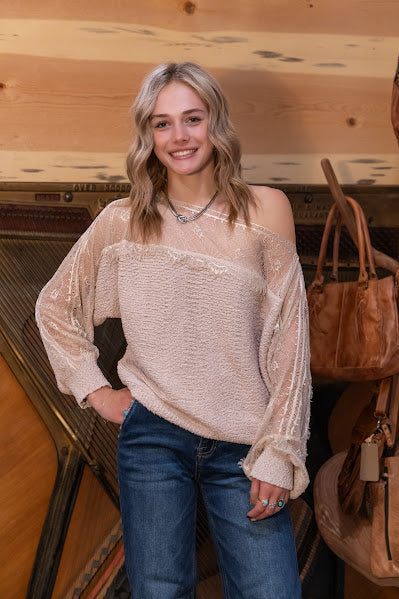 Boatneck Beige Sweater