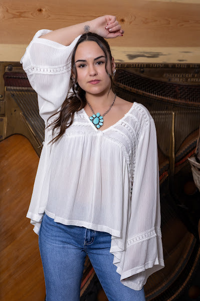 White Boho Top