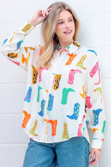 Boots Printed Button Up Shirt