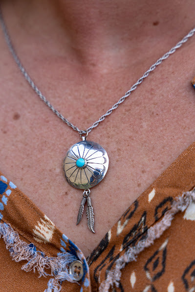 Authentic Sterling Silver Concho Necklace
