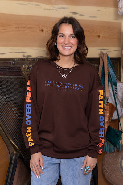 Faith Over Fear Long Sleeve Pullover Sweatshirt