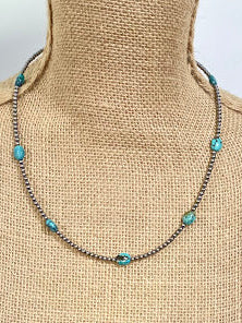 Goldenhill Turquoise & Sterling Pearl Necklace