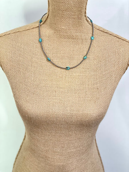 Goldenhill Turquoise & Sterling Pearl Necklace