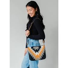 Panache Black Gray Mustard Crossbody