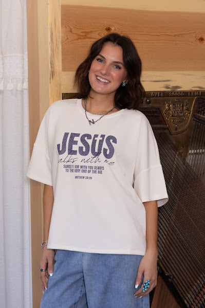 Jesus Walks With Me 3/4 Sleeve Pullover