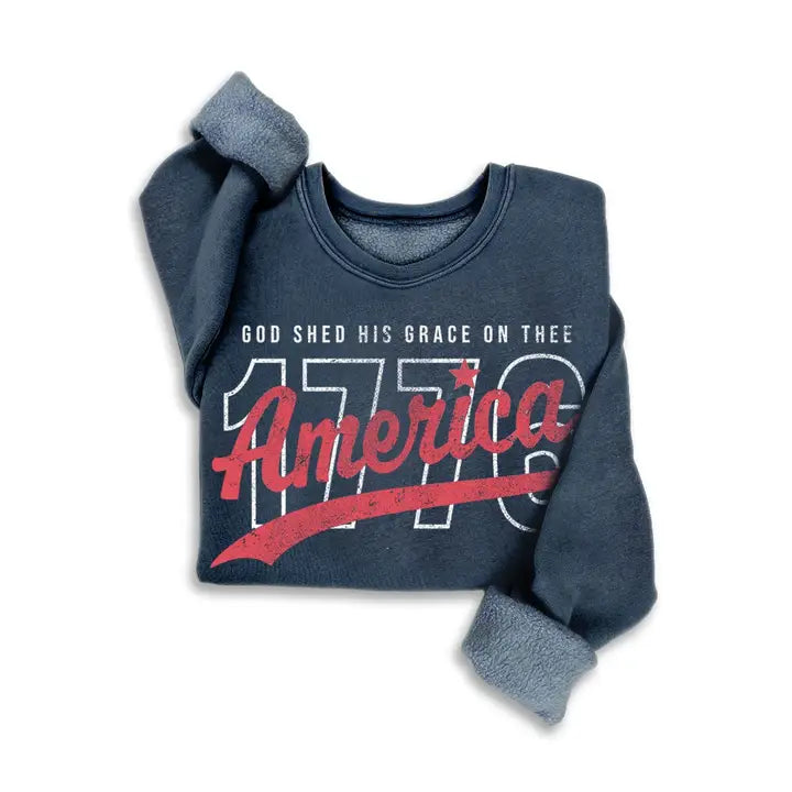 God Bless America Mineral Washed Sweatshirt
