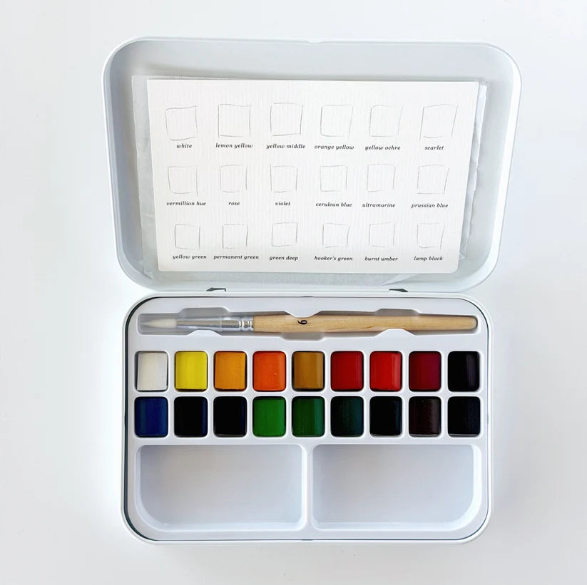 Emily Lex Watercolor Paint Set | 18 Colors with Brush