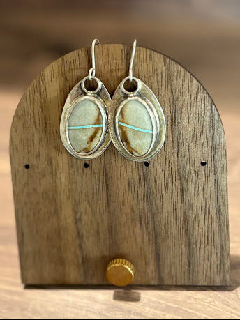 Royston Ribbon Silver Rim Earrings