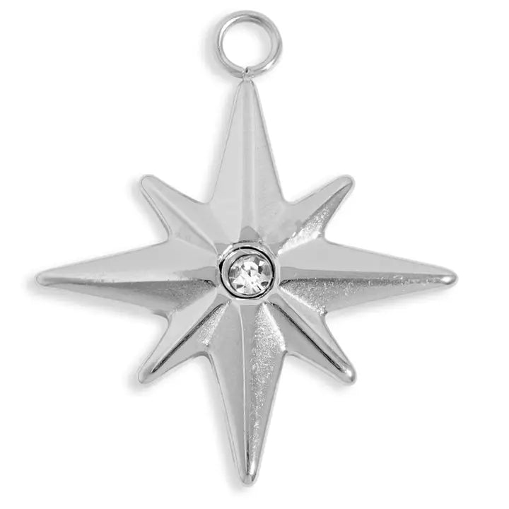 Charm- 18K Compass Star
