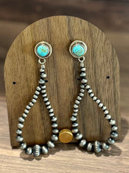 Authentic Kingman Turquoise Teardrop Earrings