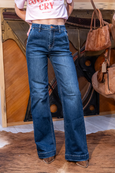 High Rise Slant Pocket Trouser Jean