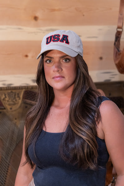 Khaki USA Baseball Cap