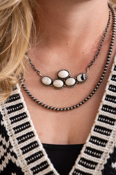 Authentic Multistone White Buffalo Necklace