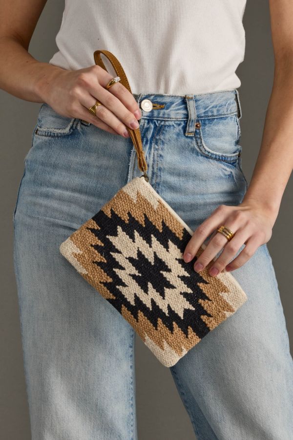 Panache Black Cream Aztec Wristlet