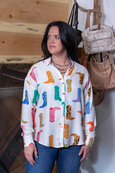 Boots Printed Button Up Shirt